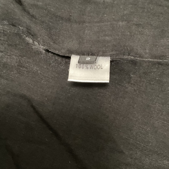 Wool Asymmetrical Black Jacket with Hood - Picture 6 of 6